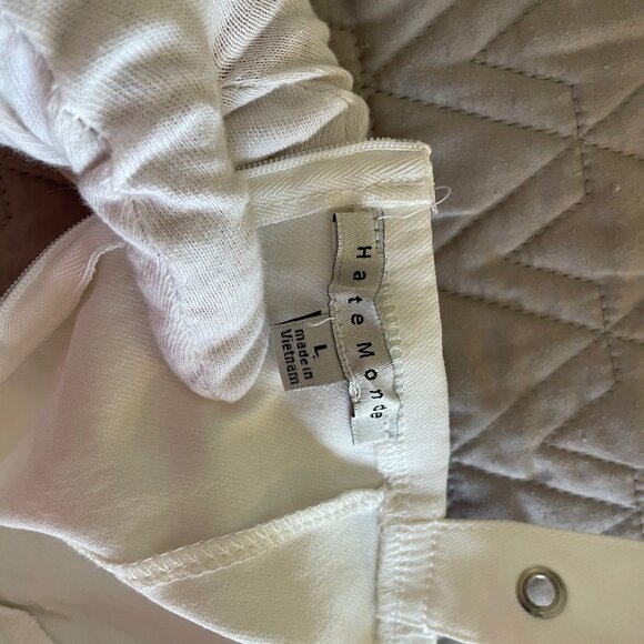 NEW Haute Monde White Spandex Sexy Dress Strap Buckle Accent Shoulders SZ L 8-10 - Picture 2 of 12